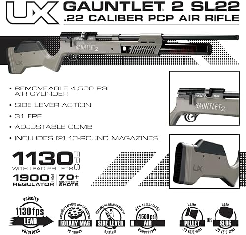 Umarex Gauntlet 2 PCP Pellet Gun Air Rifle with Side Lever Cocking