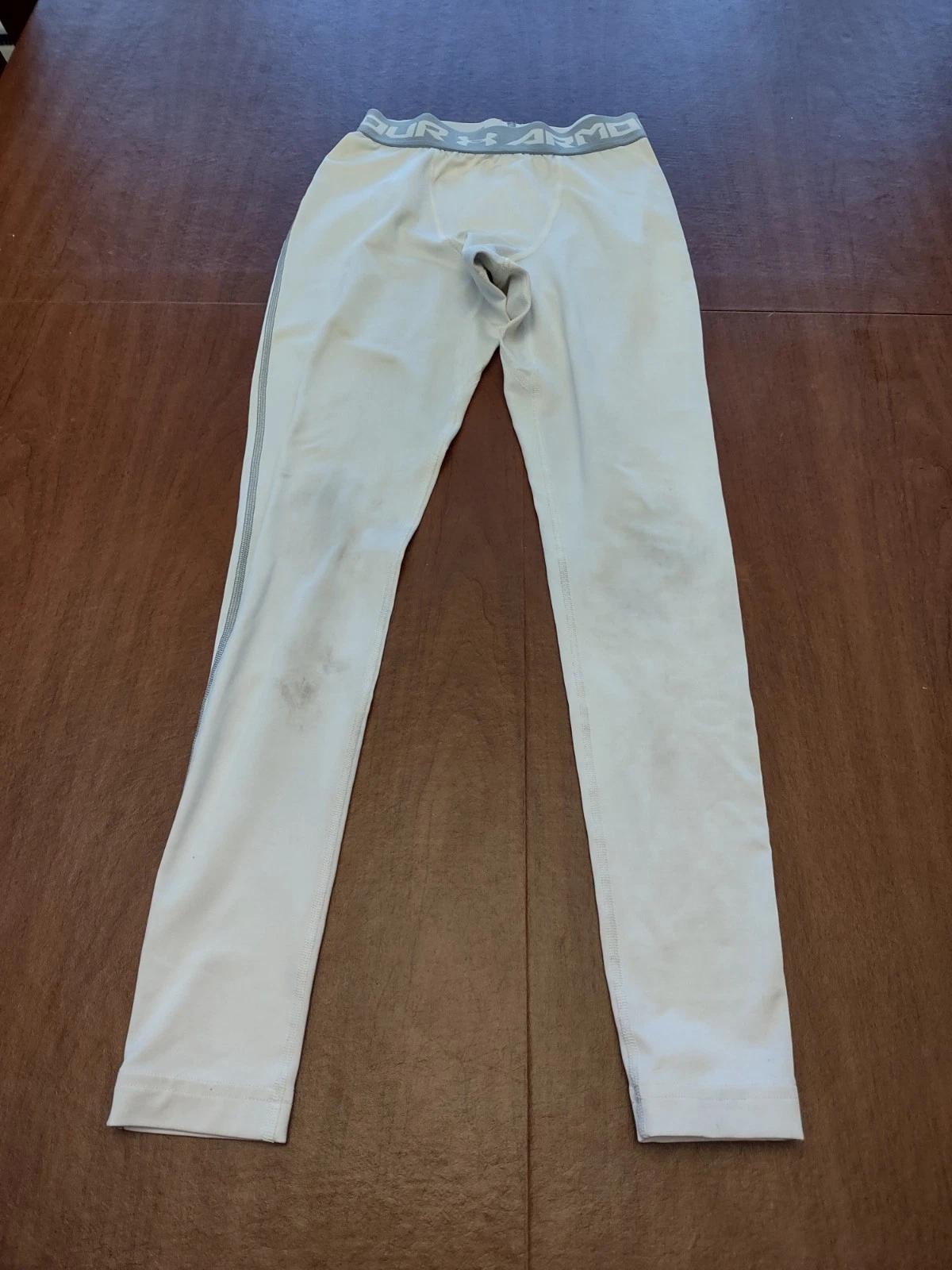 Under Armour Cold Gear Compression Athletic Tights Men s Small White Good Pre