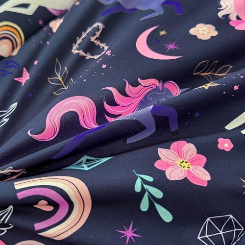 Unicorn Bedding Twin Girls Purple Unicorn Comforter for Girls All in one Zipper Kids Bedding