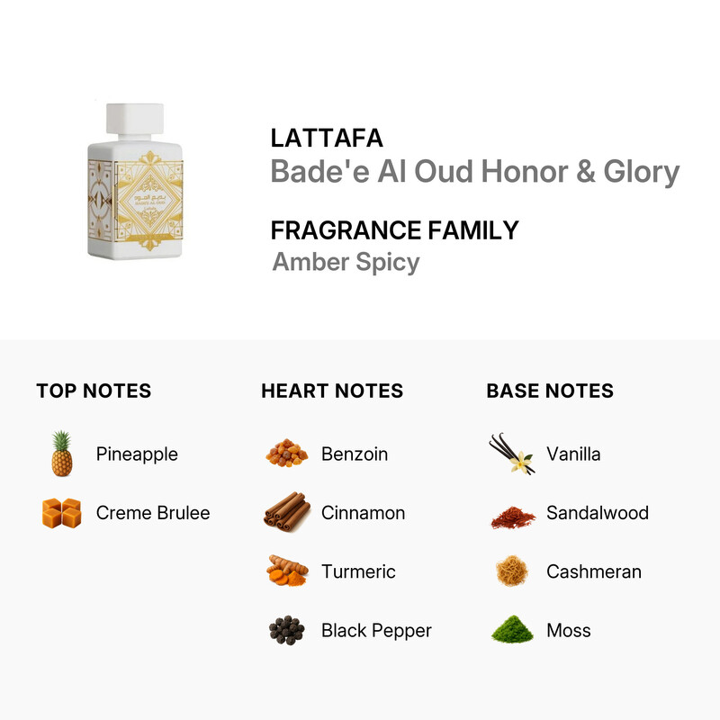 Unisex Bade e Al Oud Honor & Glory EDP Spray 3 4 oz Fragrances