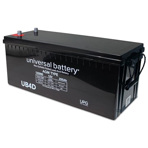 Universal Power Group  45972  UB 4D 12V 200Ah Auto Post AGM Battery