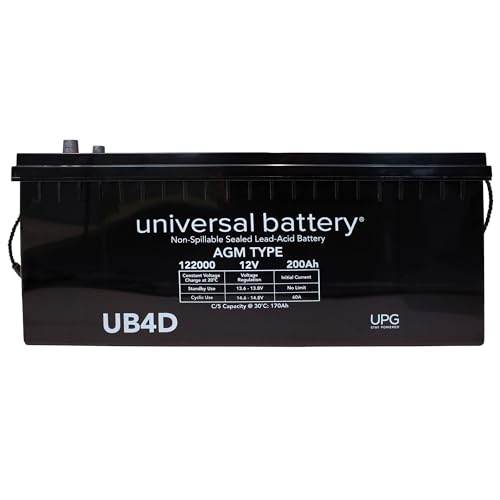 Universal Power Group  45972  UB 4D 12V 200Ah Auto Post AGM Battery