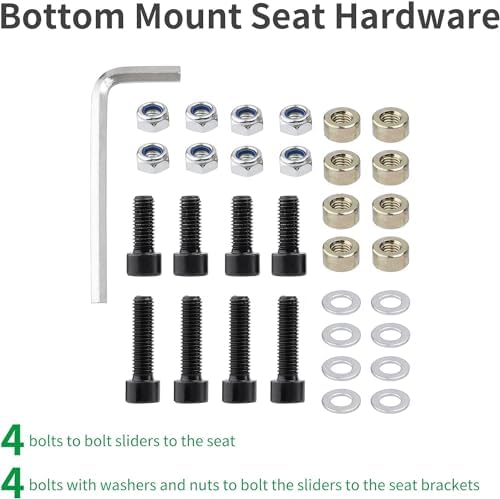 Universal Racing Seat Bracket with Seat Slider  Side Mounting Bracket Track Assembly Sets Compatible with NRG Sparco and More Aftermarket Seats
