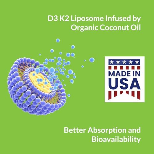 UpNourish Liposomal D3 K2 Vitamin 10000 IU D3 and K2 MK 7 200 mcg   365 Vitamin D3 k2  Vitamina D3 con K2  Mini Softgels   Easy to Swallow K2 D3 Vitamin Supplement