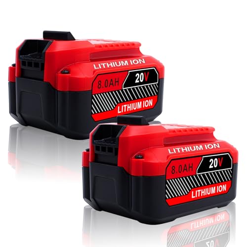 Upgrade 2 Pack 20V 8 0Ah Replacement for Craftsman 20V Battery V20 Lithium ion Batteries Compatible with CMCB205 CMCB204 CMCB206 CMCB202 CMCB201 20V Cordless Power Tools