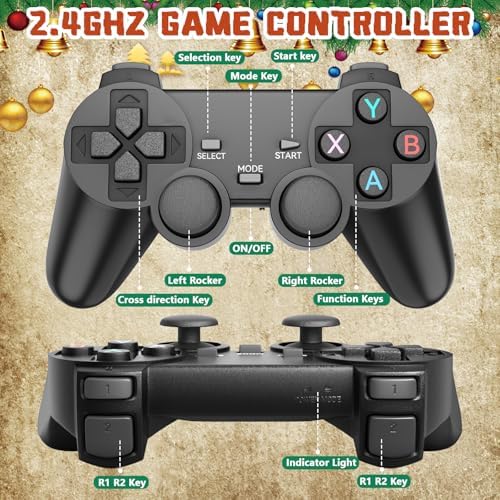 Upgrade Retro Gaming Console   64GB Game Stick with 20 000  Retro Games  Plug & Play Video Games with 2 Controllers Emulators   4K HDMI Video Game Console for Family