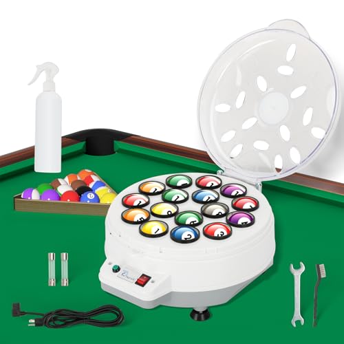 Upgraded Billiard Ball Cleaner and Polisher  Billiard Ball Cleaner  Pool Ball Cleaner for 16 Billiard and Snooker  Balls British and American Dual Use 110V  Automatic Pool Ball Cleaner