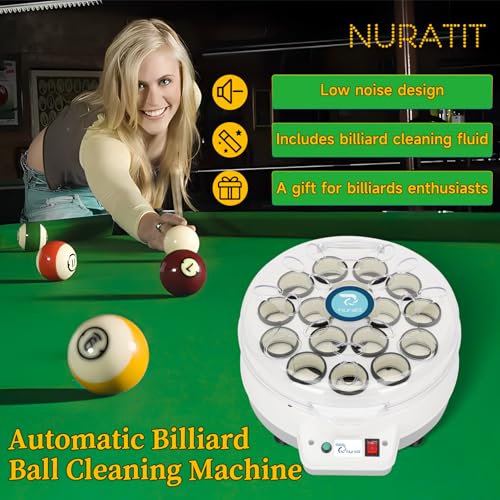 Upgraded Billiard Ball Cleaner and Polisher  Billiard Ball Cleaner  Pool Ball Cleaner for 16 Billiard and Snooker  Balls British and American Dual Use 110V  Automatic Pool Ball Cleaner