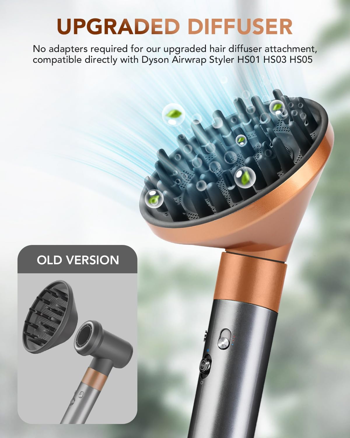 Upgraded Diffuser for Dyson Airwrap Styler  Hair Dryer Diffuser Nozzle Attachment for Dyson for Airwrap HS05 HS03 HS01
