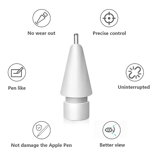 Upgraded Replacement Tips for Apple Pencil  Mix Metal Tips for Apple Pencil 2nd Generation/ 1st Gen/USB C/Pencil Pro Tips 4 Pack 