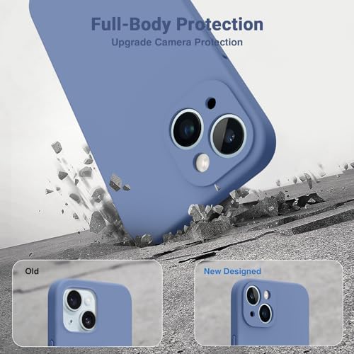 Upgraded Silicone Shockproof Case for iPhone 15   Camera Protection  Compatible with Magsafe  Anti Scratch Microfiber Lining  6 1 inch  Blue