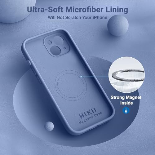 Upgraded Silicone Shockproof Case for iPhone 15   Camera Protection  Compatible with Magsafe  Anti Scratch Microfiber Lining  6 1 inch  Blue