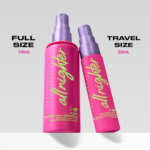 Urban Decay All Nighter Hyaluronic Acid Waterproof Dewy Setting Spray for Face  Hydrated Finish  Long lasting  Smudge proof & Transfer resistant Makeup  Oil free