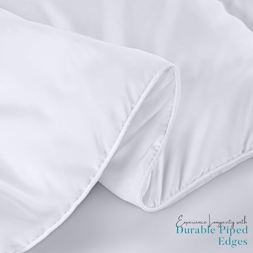 Utopia Bedding Comforter Duvet Insert  Quilted Comforter with Corner Tabs  Box Stitched Down Alternative Comforters Queen Size  White