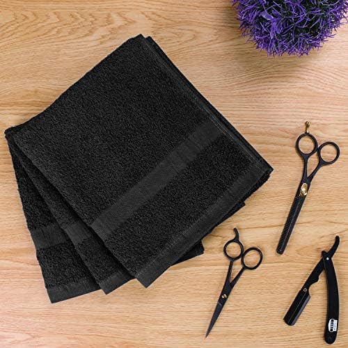 Utopia Towels  Salon Towel  Pack of 12  Not Bleach Proof  16 by 27 Inches  Highly Absorbent Cotton Towels for Hand  Gym  Beauty  Spa  and Home Hair Care  Black
