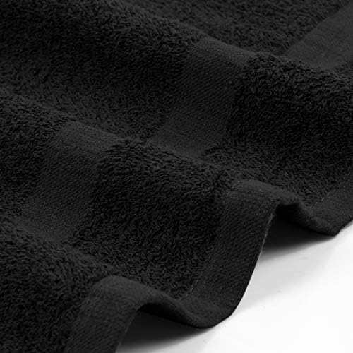 Utopia Towels  Salon Towel  Pack of 12  Not Bleach Proof  16 by 27 Inches  Highly Absorbent Cotton Towels for Hand  Gym  Beauty  Spa  and Home Hair Care  Black