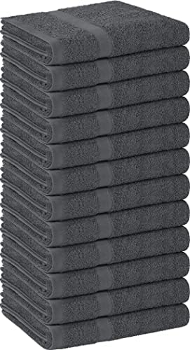 Utopia Towels  Salon Towel  Pack of 12  Not Bleach Proof  16 by 27 Inches  Highly Absorbent Cotton Towels for Hand  Gym  Beauty  Spa  and Home Hair Care  Black