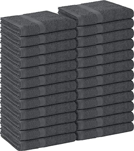 Utopia Towels  Salon Towel  Pack of 12  Not Bleach Proof  16 by 27 Inches  Highly Absorbent Cotton Towels for Hand  Gym  Beauty  Spa  and Home Hair Care  Black