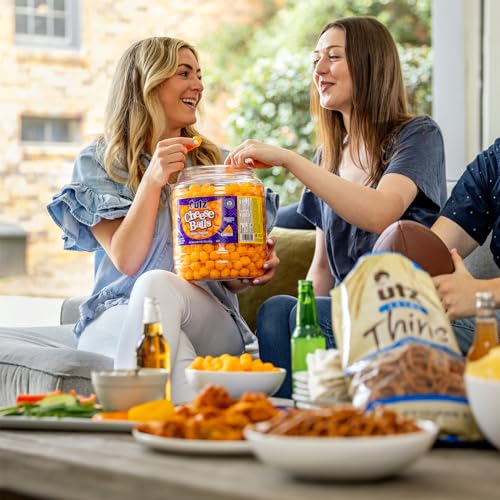 Utz Cheese Balls Barrel  Tasty Snack Baked with Real Cheddar Cheese  Delightfully Poppable Party Snack  Gluten  Cholesterol and Trans Fat Free  Kosher Certified  36 5 Oz