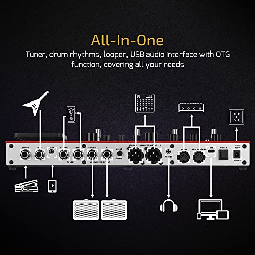 VALETON GP 200R Multi Effects Processor Multi Effects Guitar Bass Pedal with Expression Pedal FX Loop MIDI I/O Amp Modeling IR Cabinets OTG USB Audio Interface