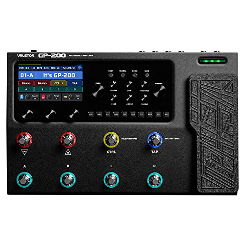 VALETON GP 200 Multi Effects Guitar/Bass Pedal with Expression  FX Loop  MIDI  Amp Modeling  IR Cab Simulation  Stereo  USB Interface