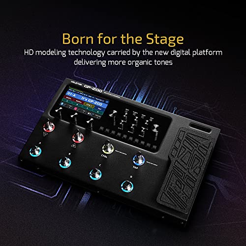 VALETON GP 200 Multi Effects Guitar/Bass Pedal with Expression  FX Loop  MIDI  Amp Modeling  IR Cab Simulation  Stereo  USB Interface
