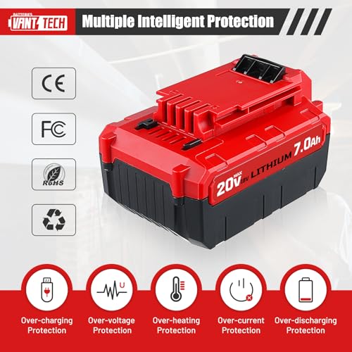 VANTTECH 2Pack 7 0Ah PCC685L Replacement for Porter Cable 20V Lithium Battery PCC680L PCC685LP PCC682L PCC681L PCC680LP PCC640 PCC600 PCCK602L2 Compatible with Porter Cable 20V Cordless Tools