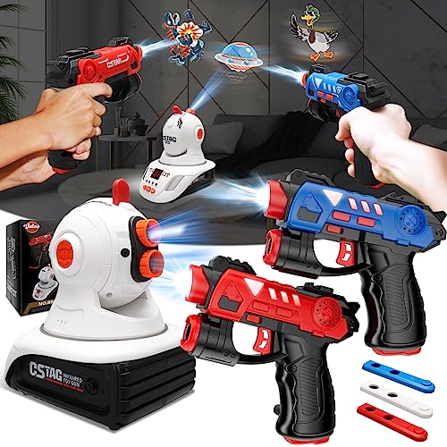 VATOS Infrared Laser Tag Set with Projector   2 Player Infrared Mini Laser Tag Guns for Kids Boys 3   Indoor/Outdoor Exciting Game Perfect Family Activity Toy for Kids Age 4 5 6 7 Boys Girls Gift