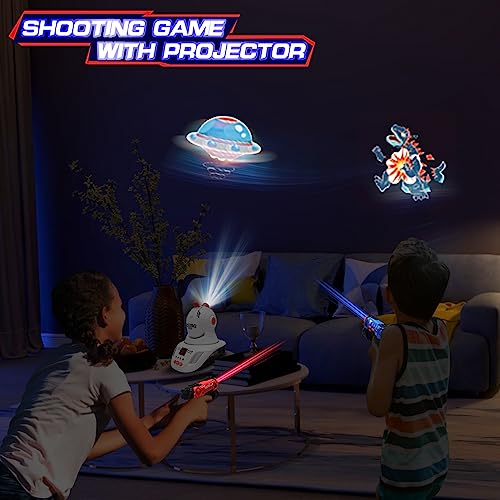 VATOS Infrared Laser Tag Set with Projector   2 Player Infrared Mini Laser Tag Guns for Kids Boys 3   Indoor/Outdoor Exciting Game Perfect Family Activity Toy for Kids Age 4 5 6 7 Boys Girls Gift