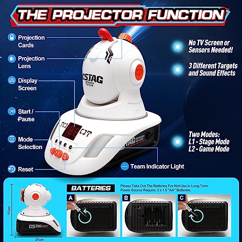 VATOS Infrared Laser Tag Set with Projector   2 Player Infrared Mini Laser Tag Guns for Kids Boys 3   Indoor/Outdoor Exciting Game Perfect Family Activity Toy for Kids Age 4 5 6 7 Boys Girls Gift