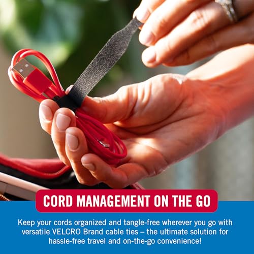 VELCRO Brand Reusable Cable Ties  Practical Tech Gifts for Men  100 Pack 6 Inch Cable Management Ties for Electronics and Desk Organization  Black