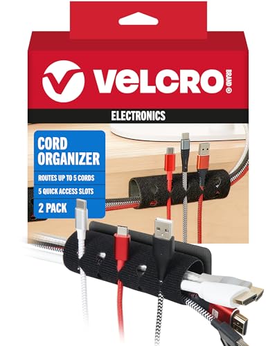 VELCRO Brand Reusable Cable Ties  Practical Tech Gifts for Men  100 Pack 6 Inch Cable Management Ties for Electronics and Desk Organization  Black