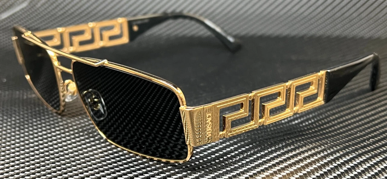 VERSACE VE2257 100287 Gold Dark Grey Men s 60 mm Sunglasses