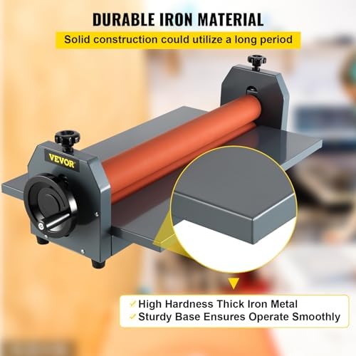 VEVOR 29 5 Inch Cold Laminator Machine 10mm Manual Vinyl Photo Film Cold laminator Hand Crank Pressure Cold Roll laminator 29 5 Inch 