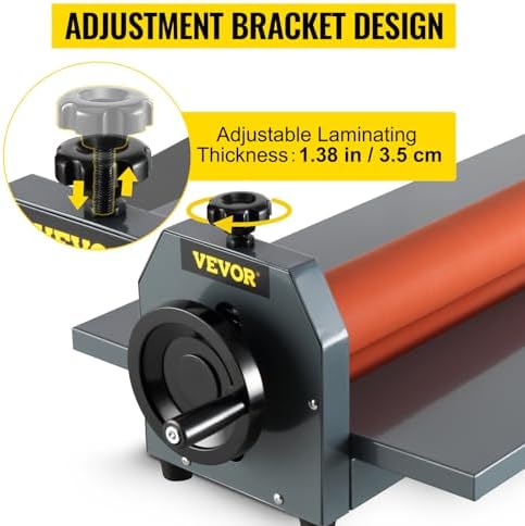 VEVOR 29 5 Inch Cold Laminator Machine 10mm Manual Vinyl Photo Film Cold laminator Hand Crank Pressure Cold Roll laminator 29 5 Inch 