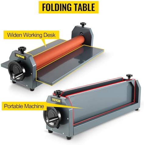 VEVOR 29 5 Inch Cold Laminator Machine 10mm Manual Vinyl Photo Film Cold laminator Hand Crank Pressure Cold Roll laminator 29 5 Inch 