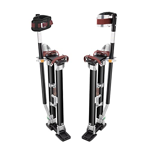 VEVOR 36 50 Adjustable Aluminum Drywall Tool Stilts  Durable Non Slip Work Stilts with Protective Knee Pads  for Sheetrock Painting  Taping  Walking  Silver