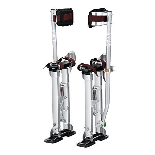 VEVOR 36 50 Adjustable Aluminum Drywall Tool Stilts  Durable Non Slip Work Stilts with Protective Knee Pads  for Sheetrock Painting  Taping  Walking  Silver