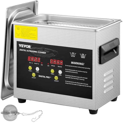 VEVOR 3L Upgraded Ultrasonic Cleaner  200W Heater 120W Ultrasonic  Professional Digital Lab Ultrasonic Parts Cleaner with Heater Timer for Jewelry Glasses Parts Cleaning