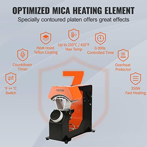 VEVOR Máquina de prensa térmica automática 3 en 1 para gorras - Sin arrugas, liberación automática y botón de presión, panel de control digital estilo perilla, con 3 placas intercambiables (6.6" x 2.7