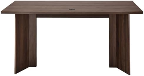 VEVOR 63 in Executive Desk  Large Modern Rectangle Office Table  Heavy Duty Wooden Executive Table with Cable Connection Hole  250 LBS Load Capacity  Easy Assembly  for Work Study Writing  Walnut