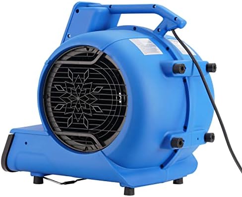 VEVOR Air Mover  1/2 HP 2600 CFM Carpet Dryer for Cooling and Ventilating  Portable Floor Blower Fan with 4 Blowing Angles and Time Function  for Janitorial  Home  Commercial Use