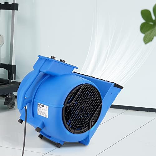 VEVOR Air Mover  1/2 HP 2600 CFM Carpet Dryer for Cooling and Ventilating  Portable Floor Blower Fan with 4 Blowing Angles and Time Function  for Janitorial  Home  Commercial Use