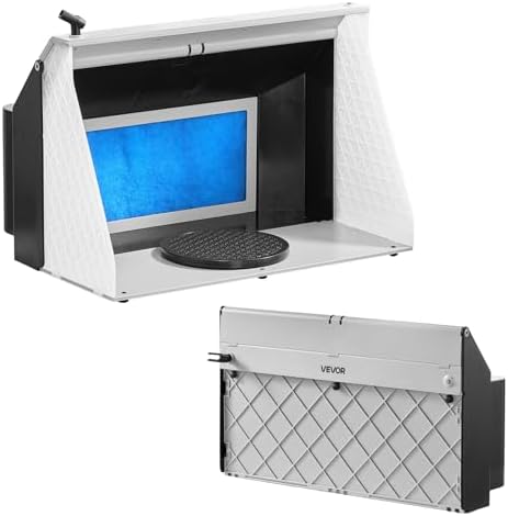 VEVOR Airbrush Spray Booth  Dual Fans  21 5 x 18 7 x 14 6 in  Portable Hobby Airbrush Paint Spray Booth Kit with 3 LED Lights and Exhaust Extension Hose  for Painting Models  Arts  Crafts  Cakes