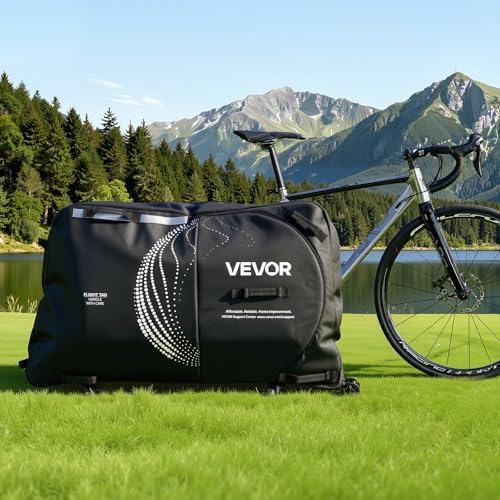 VEVOR Bike Travel Bag  Transport Universal Bicycle Storage Case Bag with TSA Lock  Support Plates  Protection and Fork Mount Stabilisation  Bicycle Case Max  Wheelbase 51 in for Airplane  Outdoor Use