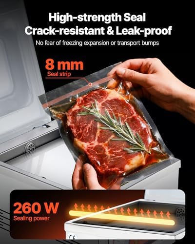 VEVOR Chamber Vacuum Sealer  260W Sealing Power  Vacuum Packing Machine for Wet Foods  Meats  Marinades and More  Compact Size with 10 2 in Sealing Length  Applied in Home Kitchen and Commercial Use