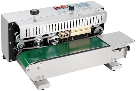 VEVOR Continuous Bag Band Sealing Machine  0 24 0 47 in/6 12 mm Seal Width  Horizontal Band Sealer Machine with Digital Temperature Control Stainless Steel Bag Sealer for 0 02 0 8 mm Plastic Bag Film