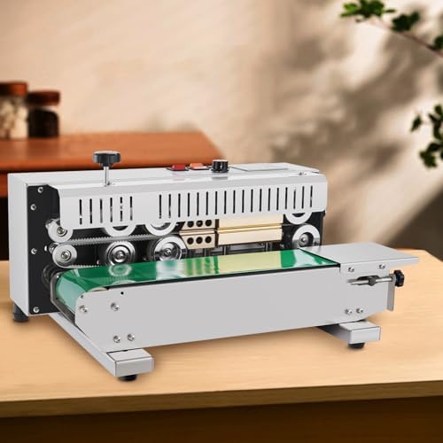 VEVOR Continuous Bag Band Sealing Machine  0 24 0 47 in/6 12 mm Seal Width  Horizontal Band Sealer Machine with Digital Temperature Control Stainless Steel Bag Sealer for 0 02 0 8 mm Plastic Bag Film