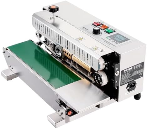 VEVOR Continuous Bag Band Sealing Machine  0 24 0 47 in/6 12 mm Seal Width  Horizontal Band Sealer Machine with Digital Temperature Control Stainless Steel Bag Sealer for 0 02 0 8 mm Plastic Bag Film