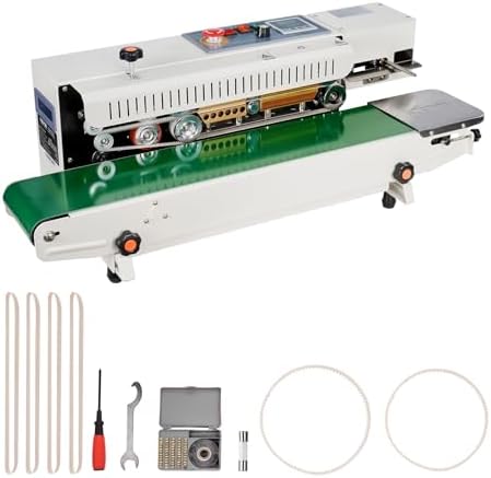 VEVOR Continuous Bag Band Sealing Machine  0 24 0 47 in/6 12 mm Seal Width  Horizontal Band Sealer Machine with Digital Temperature Control Stainless Steel Bag Sealer for 0 02 0 8 mm Plastic Bag Film